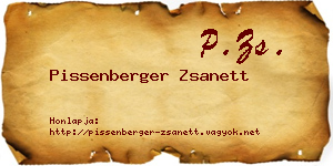 Pissenberger Zsanett névjegykártya